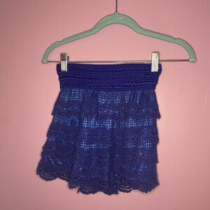 Blue lace shorts bohemian knit